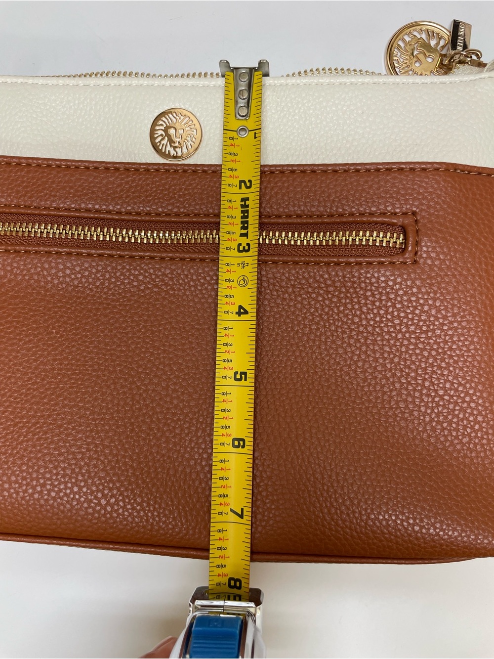 Anne Klein White and Orange Crossbody with Gold Accents - Picture 9 of 10